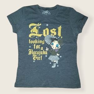 *M* Harajuku Girl Fitted T-shirt Heather Grey